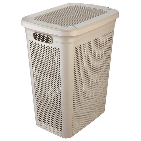 Корзина для белья TP-838 SOLARO с боковым открытием 29х41,5х51см бежевый