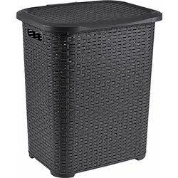 Корзина для білизни TP-7019 Плетінка 45л чорний