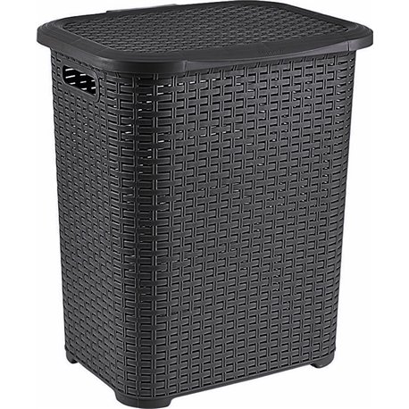 Корзина для білизни TP-7019 Плетінка 45л чорний