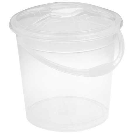 Відро 15л R прозоре з кришкою білий