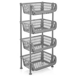 Етажерка прямокутна 4-яр 5158 03 Pantry глибокі полиці 30x39x83см сірий світлий