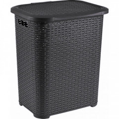 Корзина для білизни TP-7019 Плетінка 45л чорний