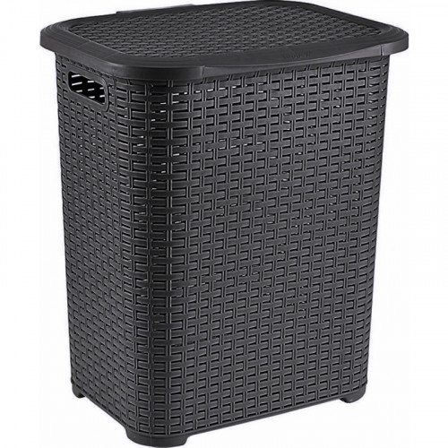 Корзина для білизни TP-7019 Плетінка 45л чорний