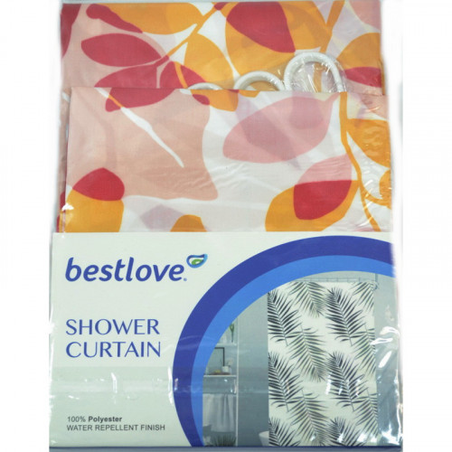 Штора H12503 у ванну 170х180см Листя жовто-червоне