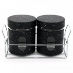 Спеції 1746 набір 2шт на підставці чорний мармур