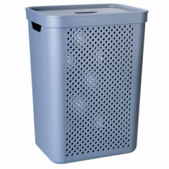 Корзина для білизни Simple 45л пряма 45983 сірий темний