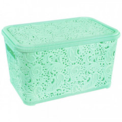 Кошик Ажур 12л з кришкою ПБ-591 салатовий