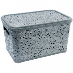 Кошик Ажур 12л з кришкою ПБ-591 сірий