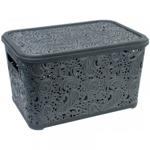 Кошик Ажур 18л з кришкою ПБ-607 антрацит