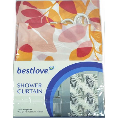 Штора H12503 у ванну 170х180см Листя жовто-червоне