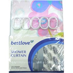 Штора H12503 в ванную 170х180см Цветок розовый