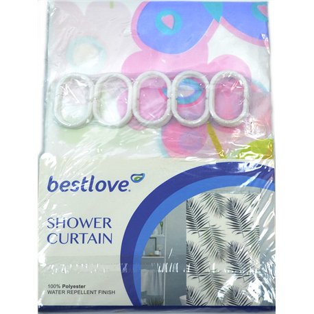 Штора H12503 в ванную 170х180см Цветок розовый