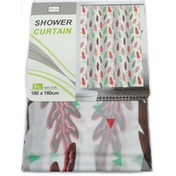 Штора 60086 силікон 180х180 Листя червоне