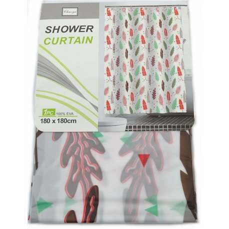 Штора 60086 силікон 180х180 Листя червоне