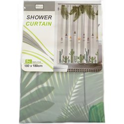 Штора 60086 силикон 180х180 Кактус