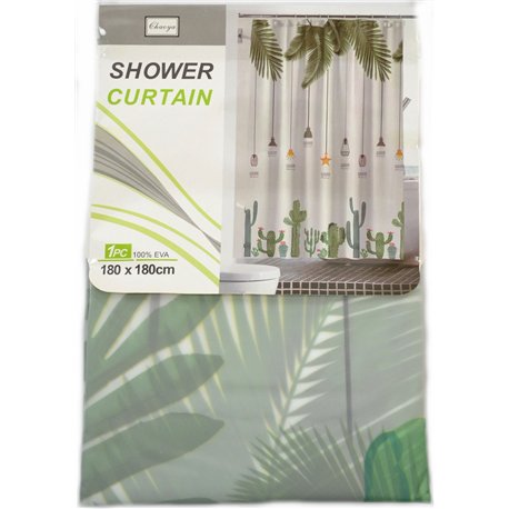 Штора 60086 силикон 180х180 Кактус