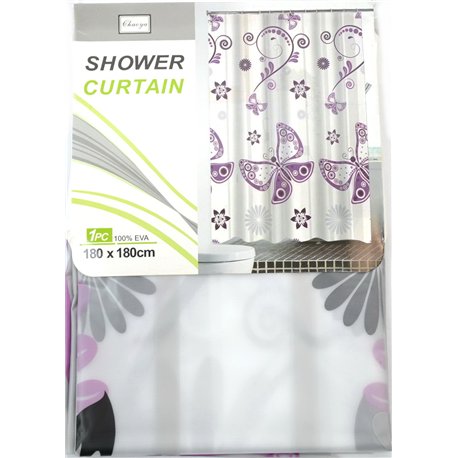 Штора 60086 силикон 180х180 Бабочка