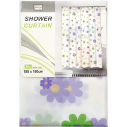 Штора 60086 силікон 180х180 Квіти фіолетові