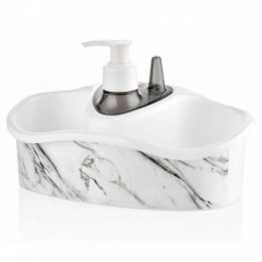 Дозатор набір для рідкого мила OZER-D-061-X128 з підставкою білий мармур