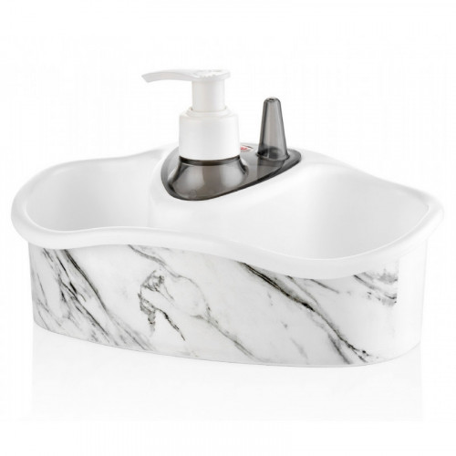 Дозатор набір для рідкого мила OZER-D-061-X128 з підставкою білий мармур