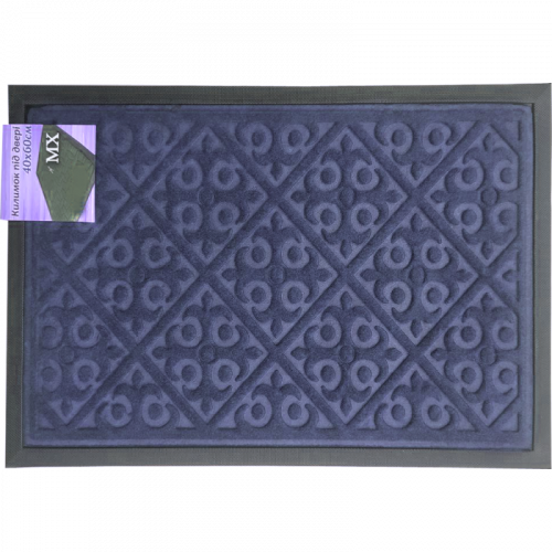 Килимок з кантом однотонний 45x75 прямокутний сизий