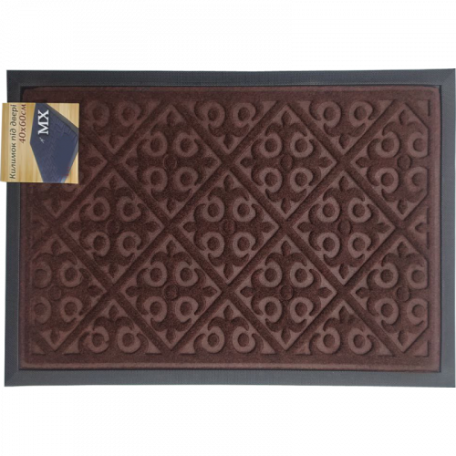 Килимок з кантом однотонний 40х60 прямокутний коричневий