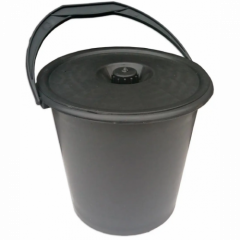 Відро 10л Х чорне з кришкою