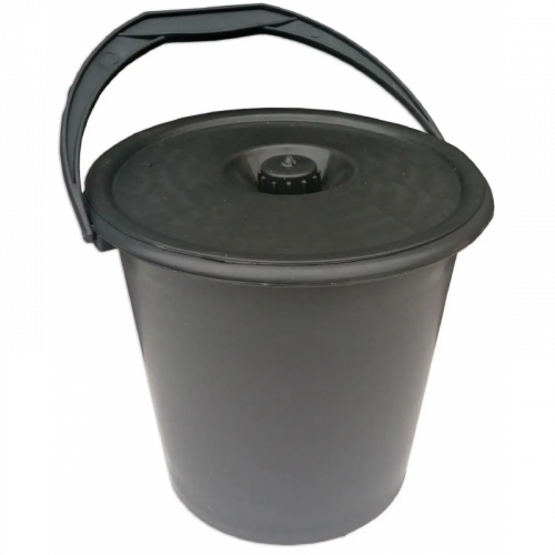 Відро 10л Х чорне з кришкою