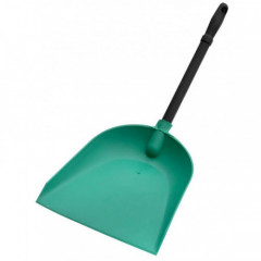 Совок для сміття з чорною ручкою 28см зелений