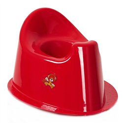 Горшок детский Польша овал с ободком красный