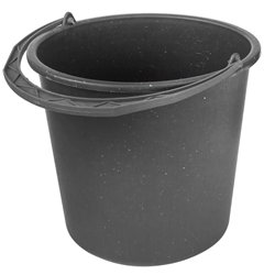 Відро 12л Х мірне з пластиковою ручкою чорне