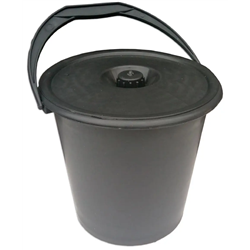 Ведро 10л Х черное с крышкой
