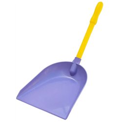 Совок для мусора с длинной желтой ручкой