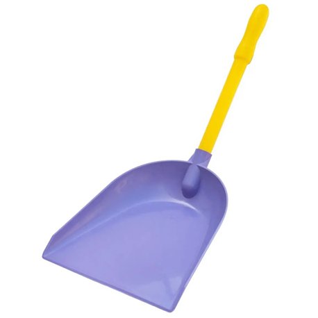 Совок для мусора с длинной желтой ручкой