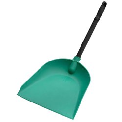 Совок для мусора с черной ручкой 28см зеленый, синий