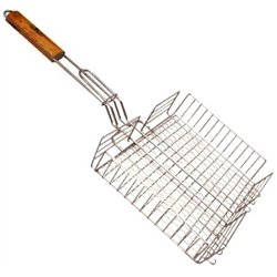 Решетка для барбекю 1839K с бортиком 30х24х4 ручка съемная