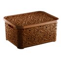 Корзина Elif Ажур №3 324 23л с крышкой коричневый