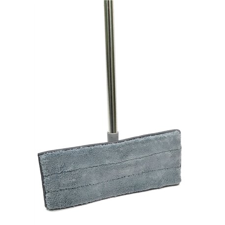 Швабра Натирач махра 3035 м'який липучка хром складна ручка сірий