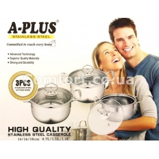 Кастрюли 2063   3шт крышка стекло