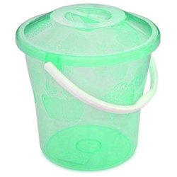 Ведро 12л Полимер прозрачное с крышкой зеленый