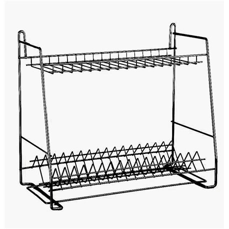 Сушилка металл для посуды трапеция 2-яр 50см СТ-25223 черная