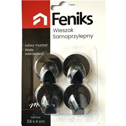 Гачок 1уп-4шт на самоклейці металевий 74327 на блістері Круг чорний