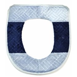 Накладка чохол на унітаз тканинна хутро з візерунком 9012 на ліпучці