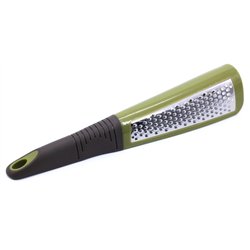 Терка 1065 2-гран с ручкой 2 в 1  29х6х6см зеленая с серым