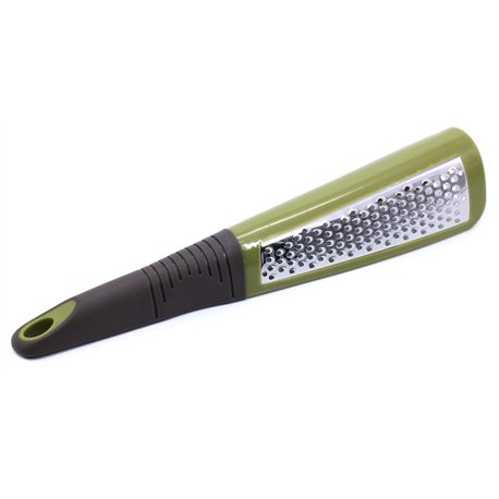 Терка 1065 2-гран с ручкой 2 в 1  29х6х6см зеленая с серым