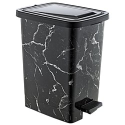 Відро з педаллю OZER-S-111-1х129 SLIM 15л чорний мармур