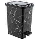 Відро з педаллю OZER-S-111-1х129 SLIM 15л чорний мармур
