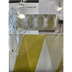 Штора SC13 силикон 180х180 Полоса широкая золото