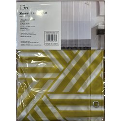 Штора SC13 силікон 180х180 Полосочки кутові золото