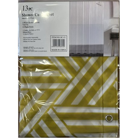 Штора SC13 силикон 180х180 Полосочки угловые золото